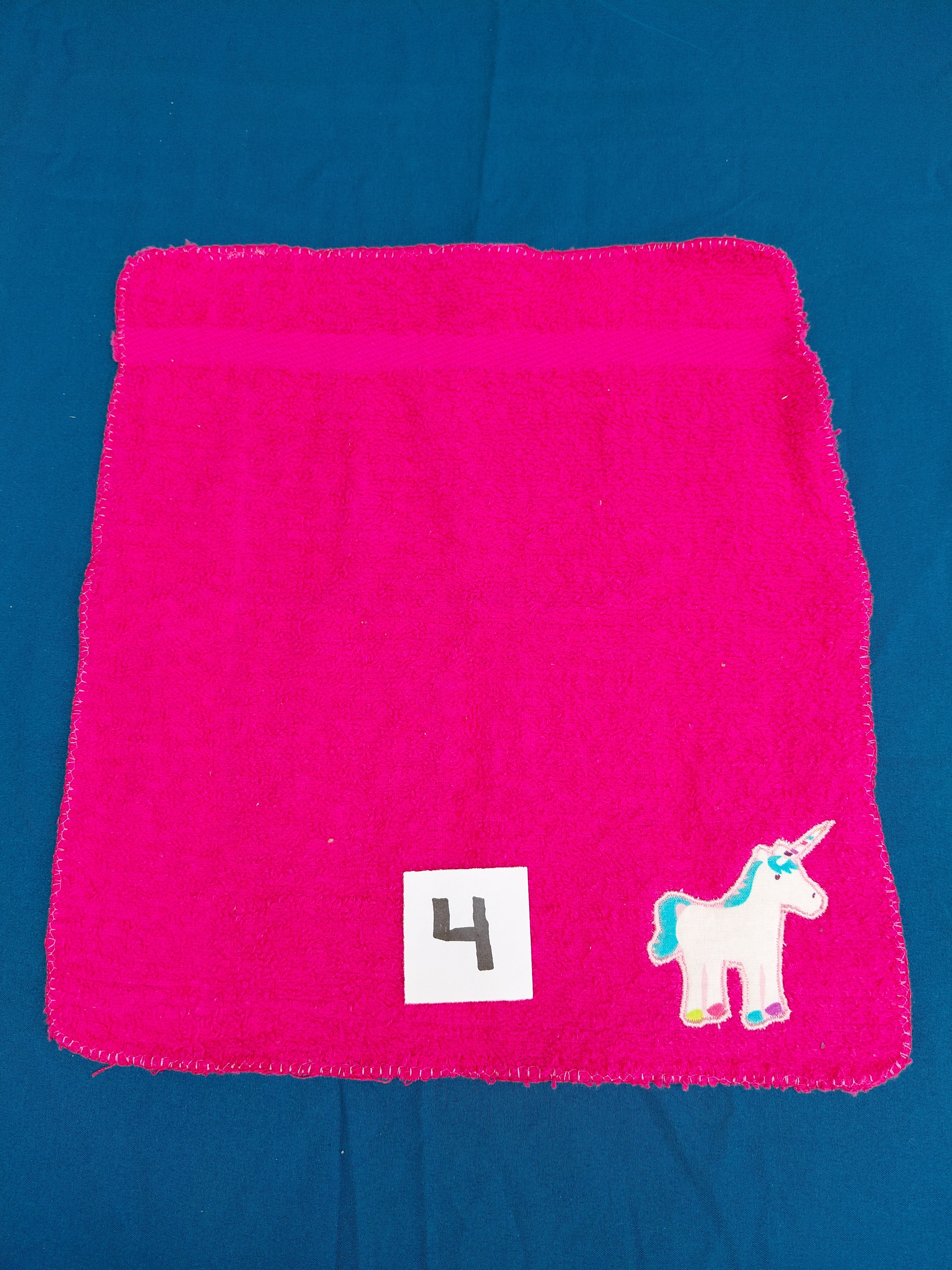 Bright Pink Unicorn Embellished Washcloth