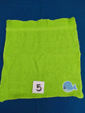 Bright Lime Green Whale Embellished Washcloth