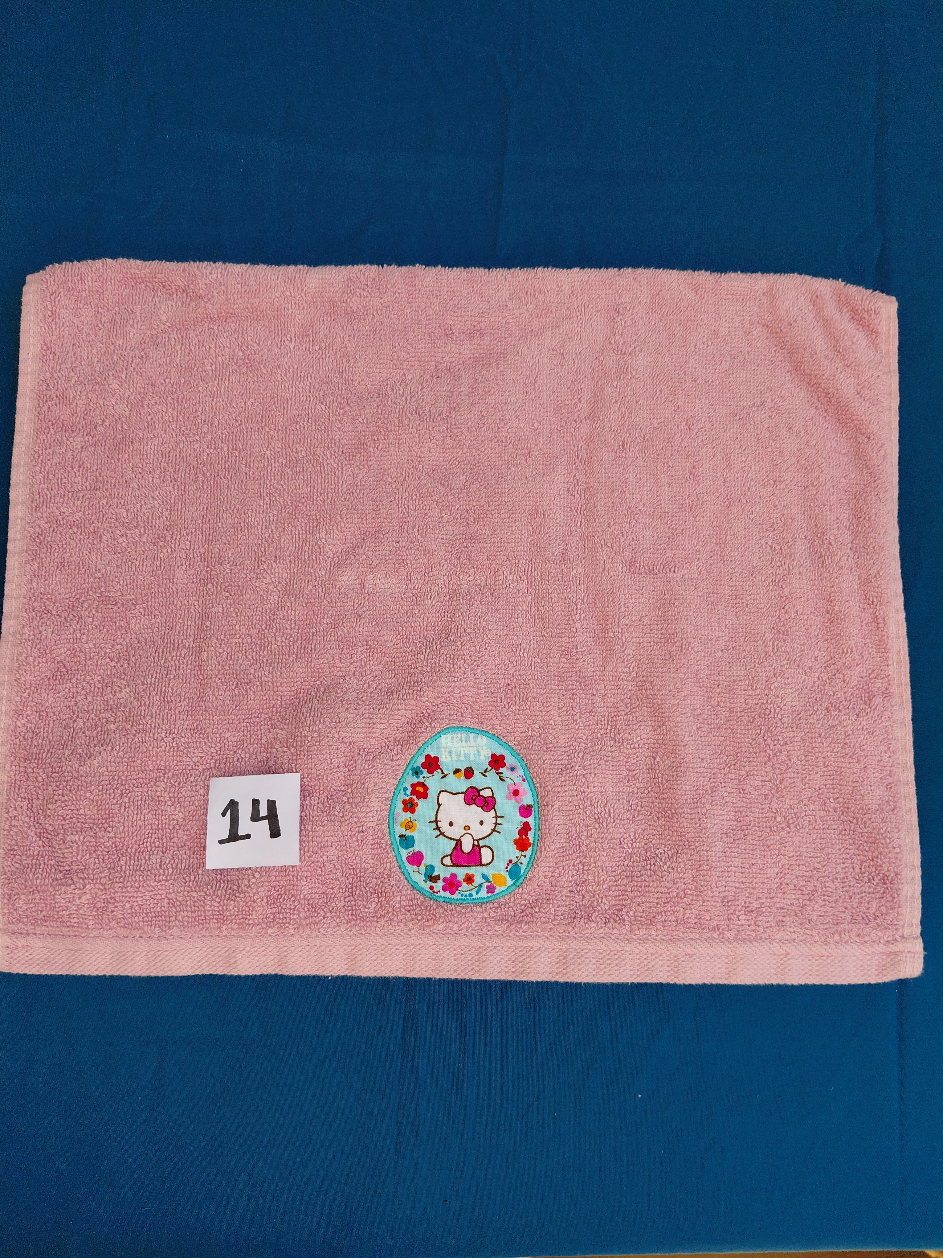 Rose Pink Kitty Embellished Hand Towel