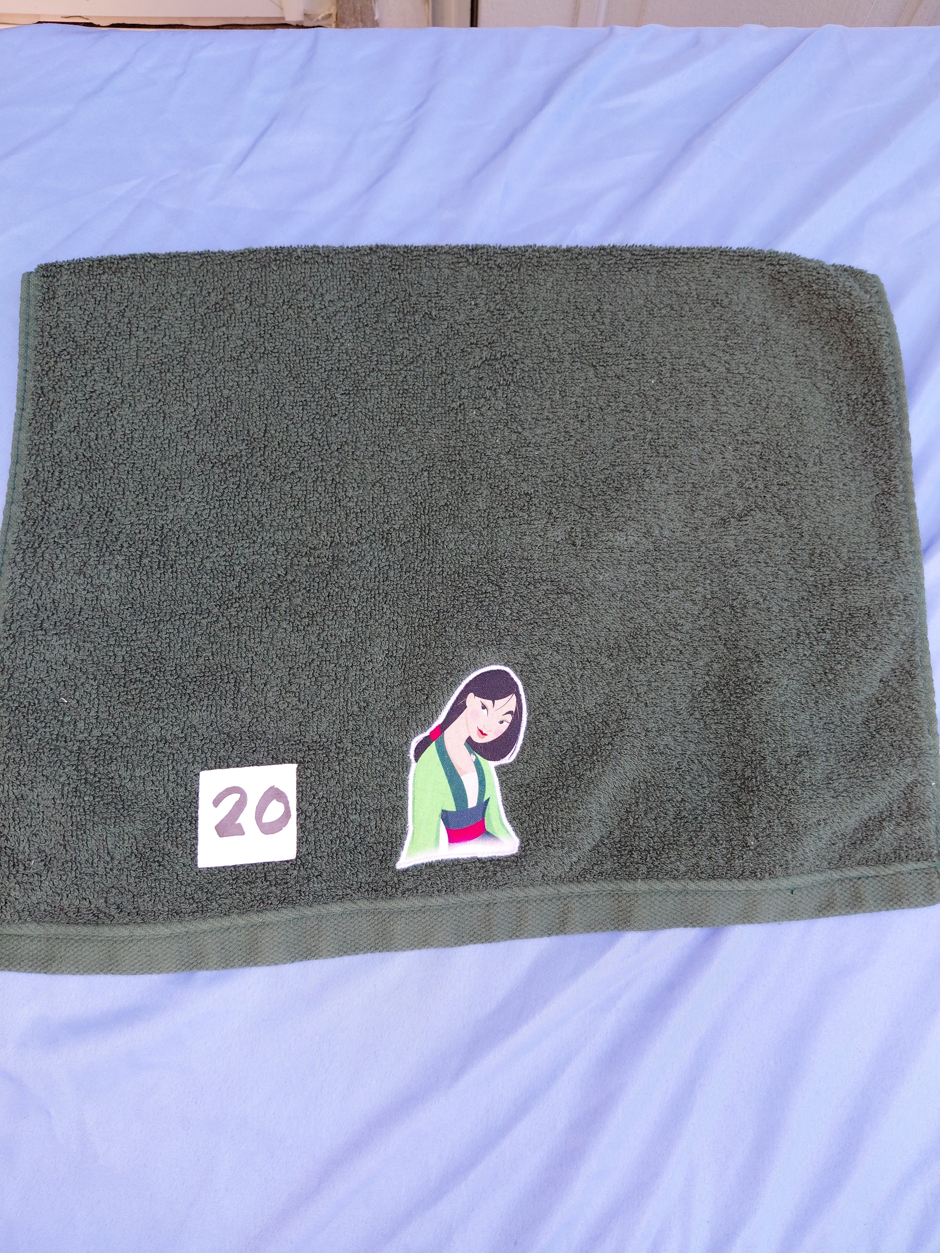 Dark Forest Green Princess Embellished Hand Towel