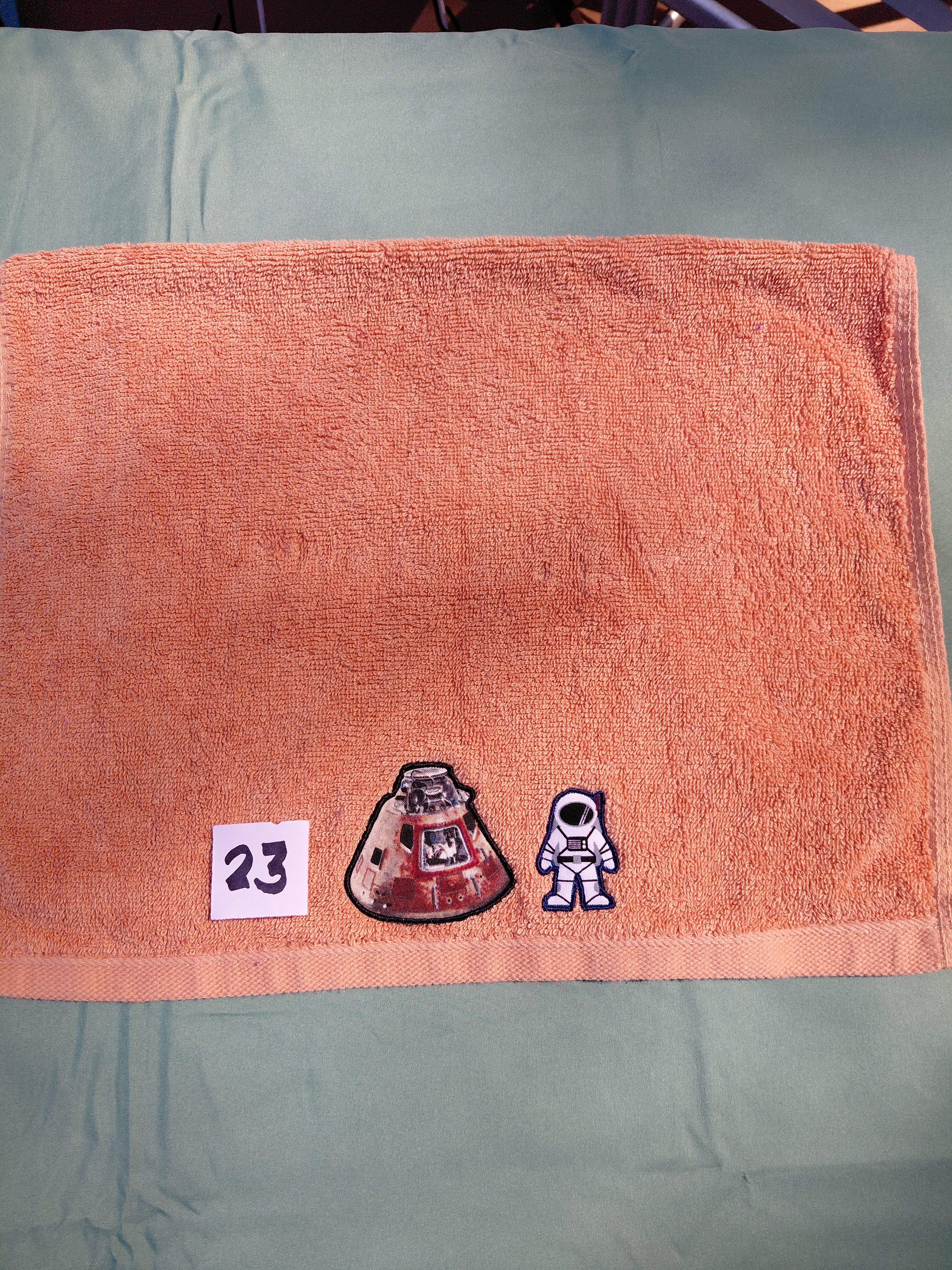 Burnt Orange Astronaut Embellished Hand Towel