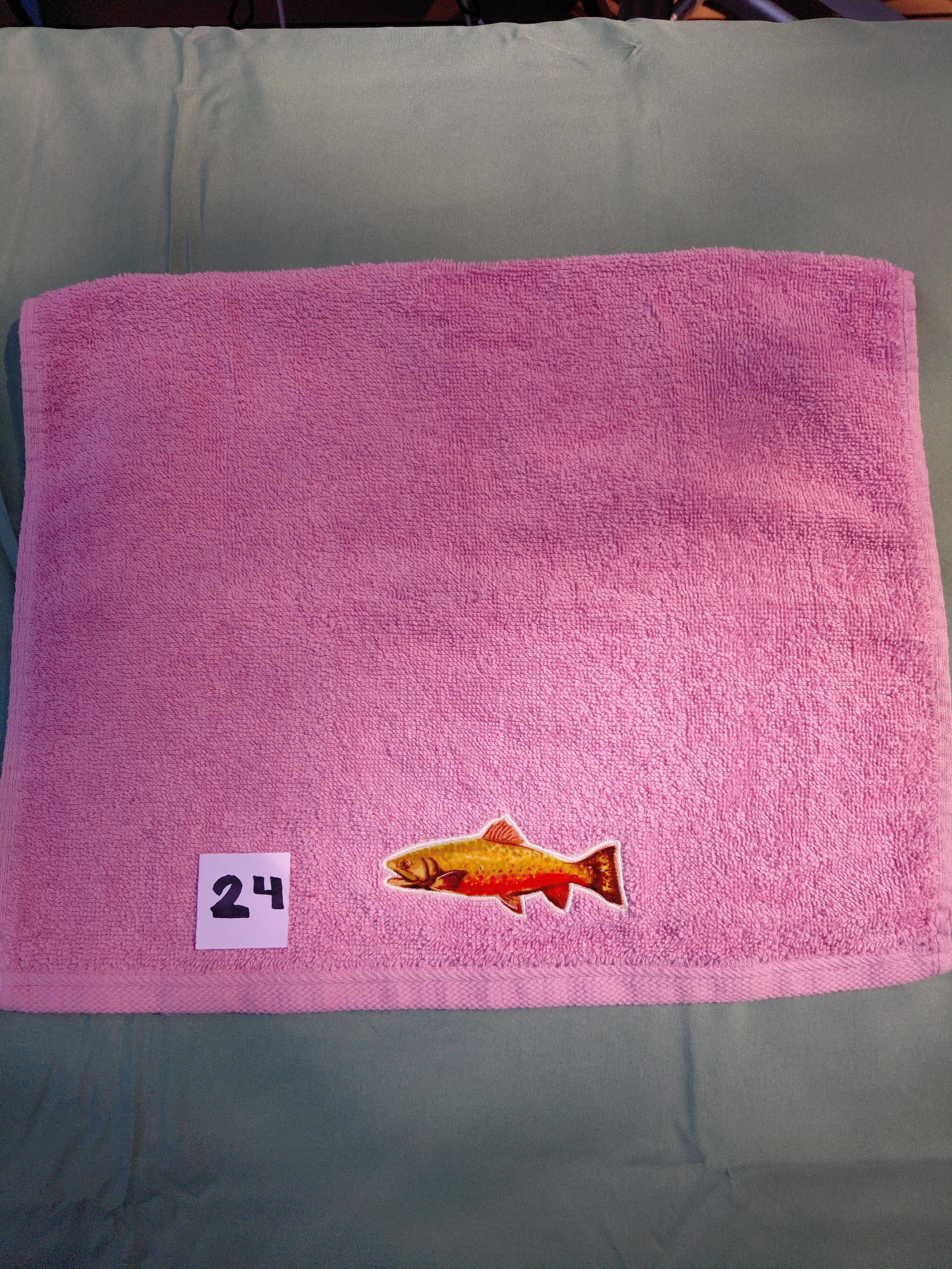 Rose Pink Trout Embellished Hand Towel