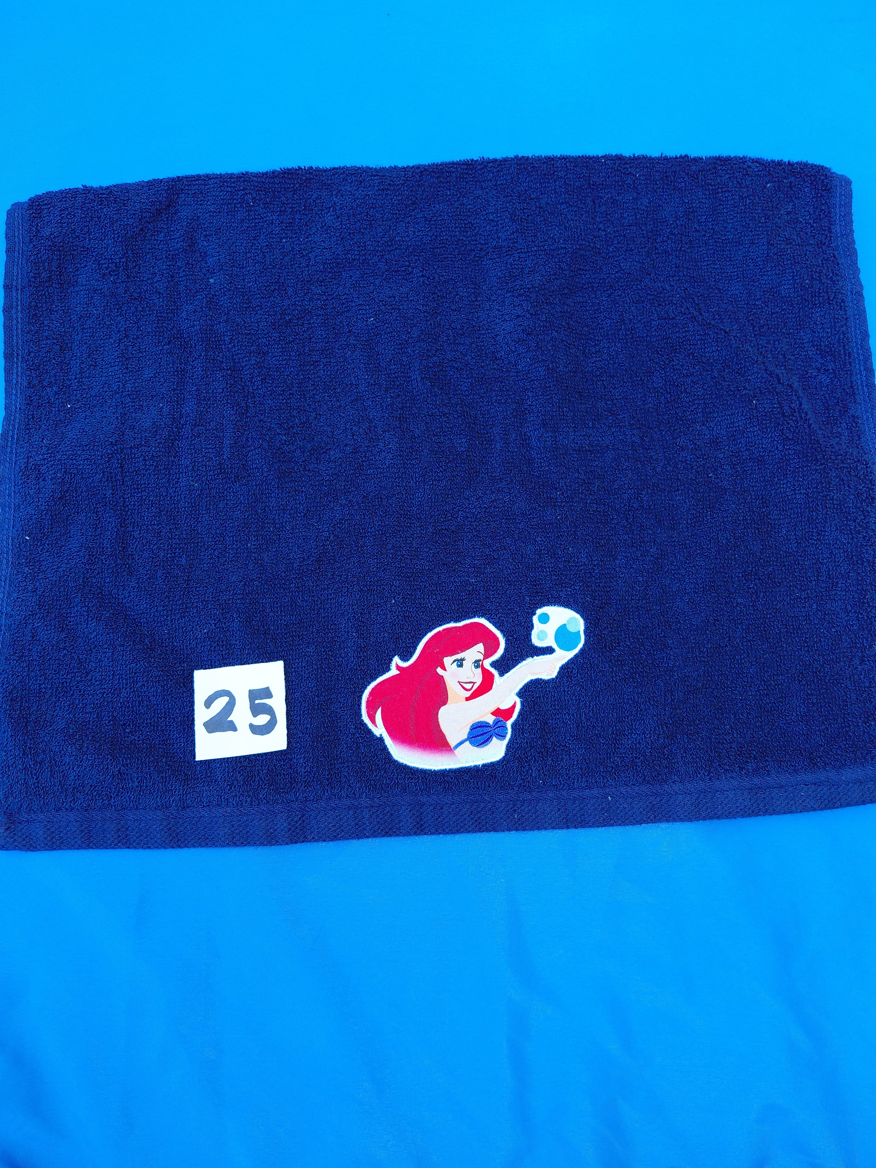 Dark Blue Princess Embellished Hand Towel