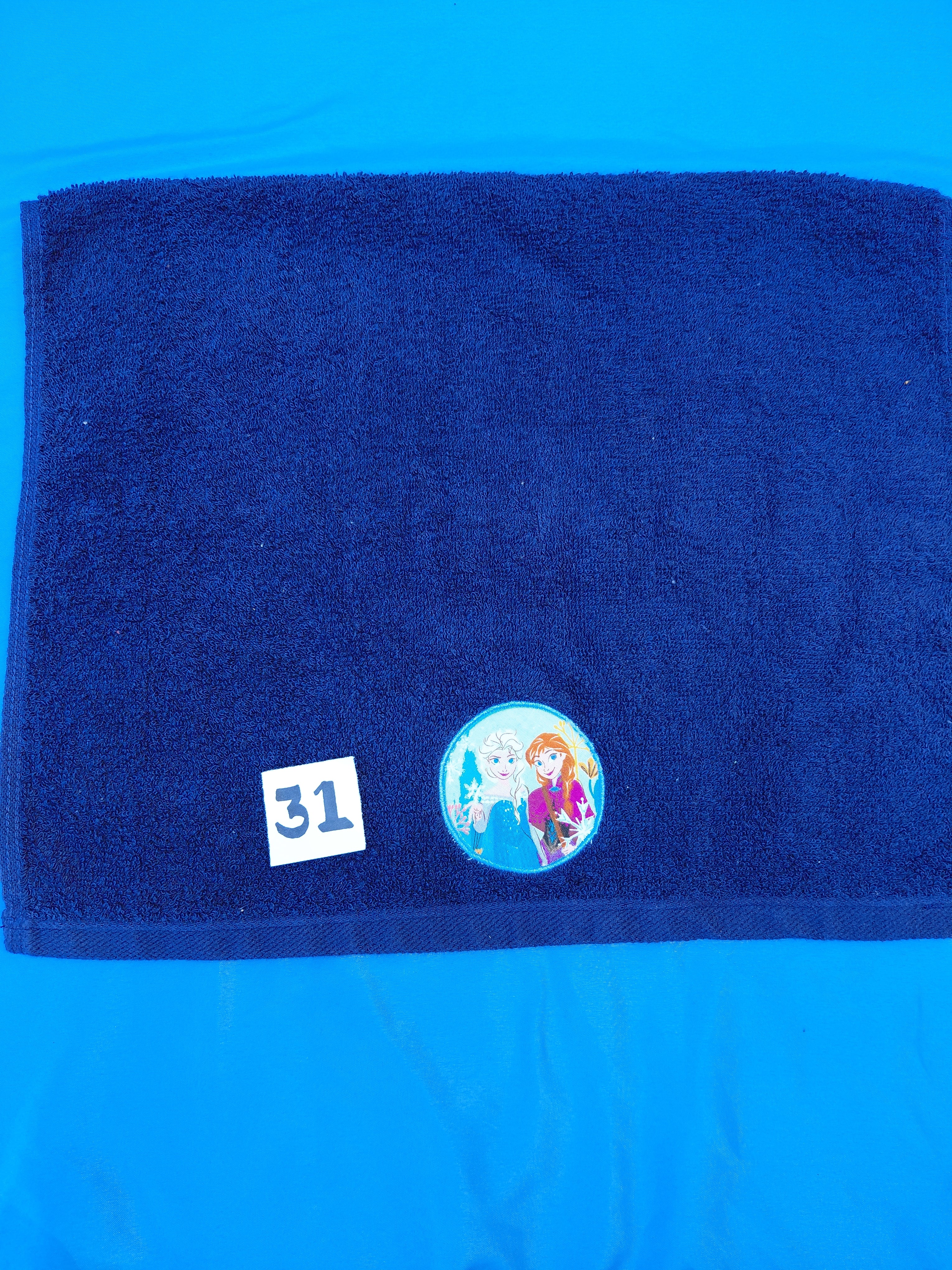 Dark Blue Two Princesses Embellished Hand Towel