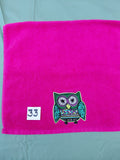 Magenta Owl Embellished Hand Towel
